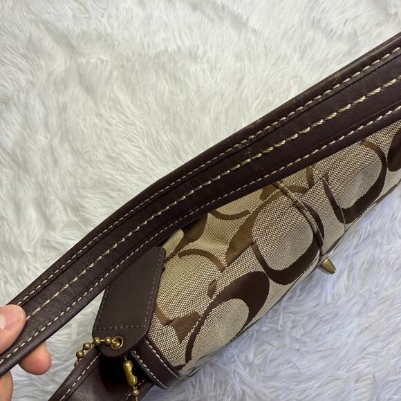 Vintage COACH y2k Brown Signature Canvas Jacquard Ergo Shoulder Bag - Picture 5 of 12